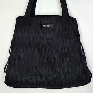 VICTORIA'S SECRET ▪︎ BLACK PLEATED TOTE BAG